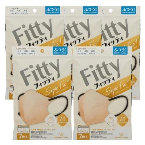 【5袋計35枚】玉川衛材 フィッティ Fitty スタイルフィット プラス 立体 マスク 7枚入 ふ...