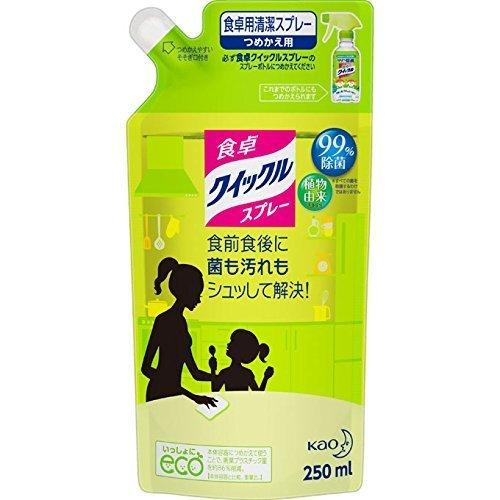 【10個】花王 食卓クイックル 除菌スプレー ほのかな緑茶の香り 詰め替え 250ml