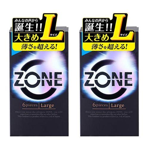 【2箱計12個】ジェクス ZONE ゾーン Lサイズ コンドーム 6個入