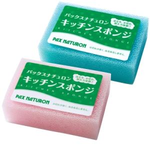 【2個】太陽油脂 パックスナチュロン キッチンスポンジ  台所用スポンジ ピンク ブルー（色は選べません）