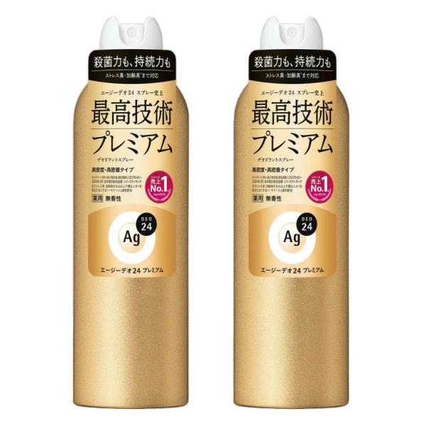 【2本】ファイントゥデイ エージーデオ24 デオドラントスプレー プレミアム 無香性 LL 180g