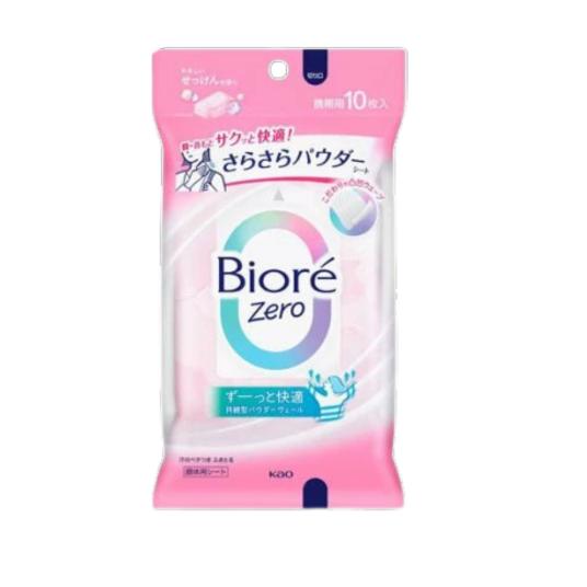 花王 ビオレＺｅｒｏさらさらパウダーシート やさしいせっけんの香り 10枚 汗拭きシート 発汗 ボデ...
