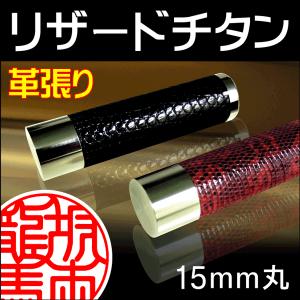 革張り リザードチタン印鑑（15mm丸/専用ケース付）送料無料 実印 銀行印 認印 ギフト プレゼント monoマガジン モノマガジン｜online-kobo