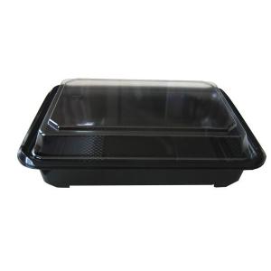 弁当容器 KD-7黒 深蓋付セット （50枚入）｜online-pac