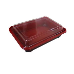 弁当容器 KD-7朱 深蓋付セット (50枚入)の商品画像