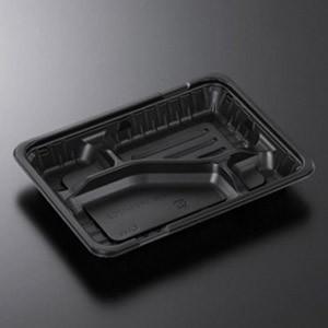 弁当容器 業務用 使い捨て CTガチ弁 IK23-17C2 黒 蓋付セット (100枚入)