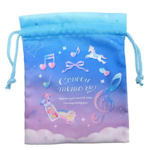 クラックス マチ付き巾着 ユニコーン CONCERT MEMORY きんちゃくポーチ｜onlineshop-mikaze