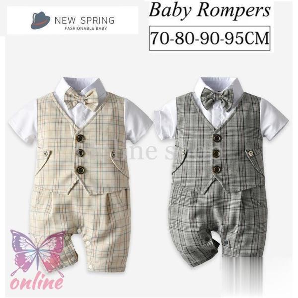 ベビー服 半袖 男の子 ベビー フォーマルスーツ 子供服 ロンパース カバーオール 蝶ネクタイ 赤ち...