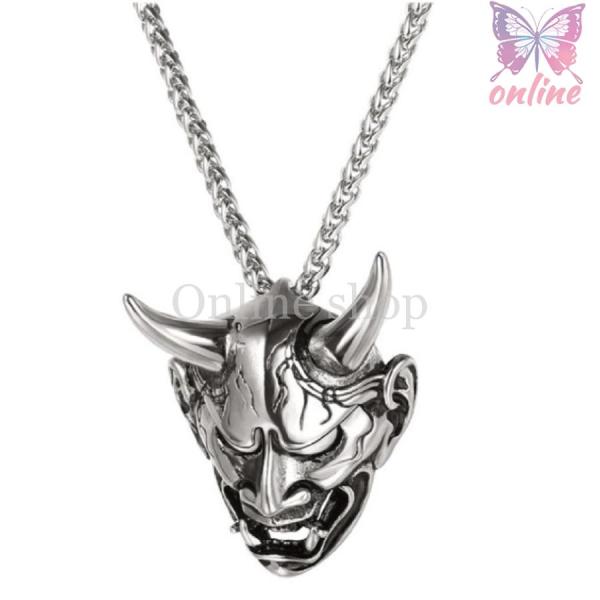 般若 ネックレス 和風テイスト リアル 般若 はんにゃ シルバーペンダント 和柄アクセサリー 般若 ...