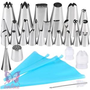 絞り袋 27点口金 お菓子作り用 再利用可能 クリーム絞り出し袋 2枚入 2点配管 シリコン絞り袋 耐熱 耐久性持ち クリーム ケーキ アイシング 製菓道具 DIY｜オンラインショップナナ