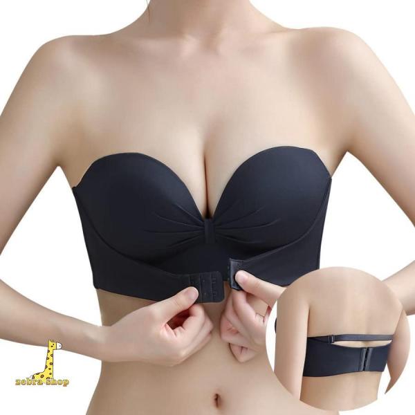 ストラップレスブラ 紐なしブラ 【ジャンプでもズレ落ちず測定済?三重滑り止め】【体に苦しくない?美胸...