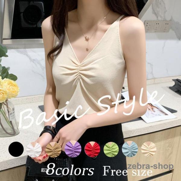 トップス レディース きれいめ 40代 春 夏 上品 ニット トップス オシャレ 韓国風 キャミソー...