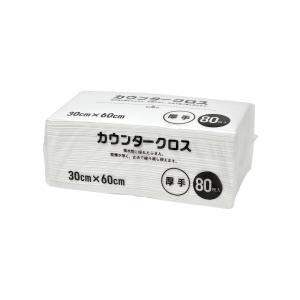 大和物産(Daiwa Bussan) カウンタークロス 厚手 80枚 ホワイト 約60×30cm 使い捨て 不織布 ふきん テーブルダスター