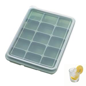 MOCOXYKLXY 製氷皿 四角氷 シリコン製氷機製氷15グリッドスクエアシリコーンアイスキューブ型サプリメントボックス付き蓋製氷型製氷ボ