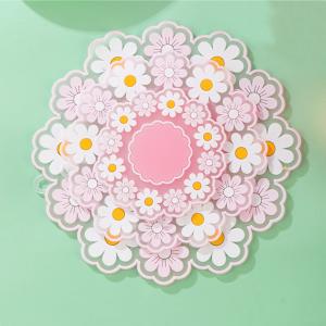 Dekori 鍋敷き シリコン製マット 耐熱 なべしき おしゃれ 花柄 断熱パッド 可愛い 清新ひなぎくちゃん コースター 防水 多用途 断
