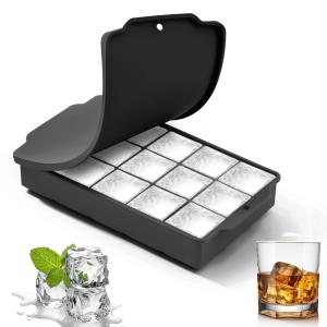 FGIUKC シリコン 製氷皿 製氷器 四角い氷 3.5cm シリコン製氷機 製氷ケースアイスキューブ 氷トレー ソフト取り出しやすい 蓋付