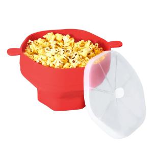 Coollooda ポップコーン 簡単レンジでチンするだけ 簡単折りたたみ収納 家庭用電子レンジ調理器 簡単丸洗い シリコン製 ポッ