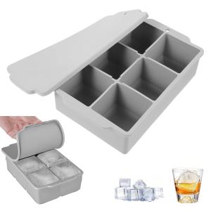Doyime シリコン 製氷皿 製氷器 四角氷 5cm 6穴 アイストレー 製氷機 氷トレー 氷つくる容器 シリコン製氷機 アイスキューブト