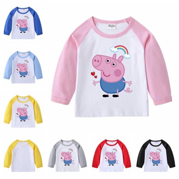 Peppa Pig ペッパピッグ 子供服 男の子 女の子 ベビー 綿100％ 長袖Tシャツ トップス...