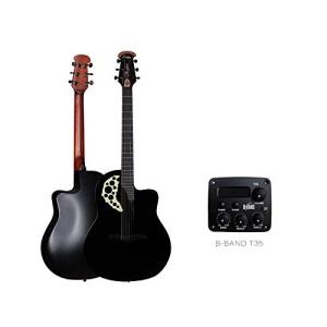 アコースティックギター フォークエレクトリックボックスギターベニヤブドウホールラウンド戻る41インチのア