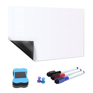 DYNWAVE A3 A4柔らかい磁気ホワイトボードの自己接着容易な皮シートボードペンマーカーと消しゴム - 297x210mm
