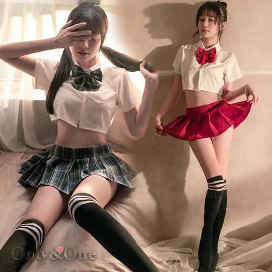 制服 セクシーコスプレ ミニスカ 女子高校生 チェック有り 9カラー(ポスト投函発送対応)