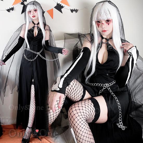 デビル コスプレ セクシー ハロウィン 悪魔 コスチューム スリットロング