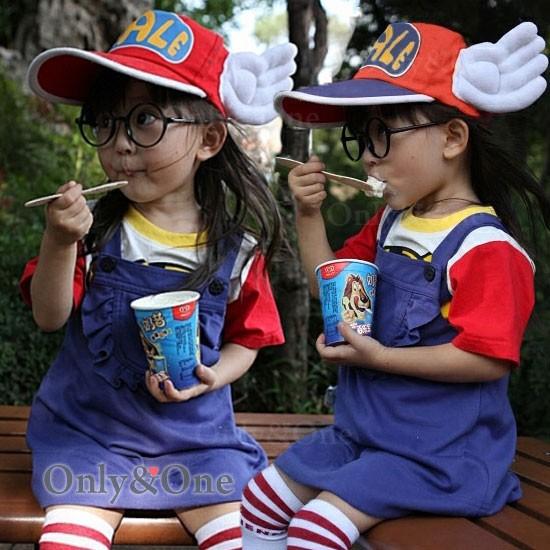 なりきり Dr.スランプ アラレちゃん風 コスプレ衣装 子供5点セット キッズ パーティー ハロウイ...