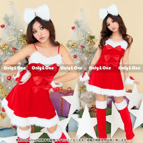 サンタ コスプレ クリスマス サンタクロース コスチューム  4点SET CUTEリボンワンピース ...