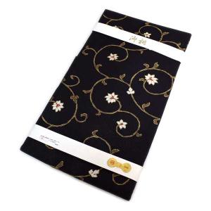 名古屋帯 正絹 九寸帯 04 ＜お仕立て込み＞ 黒 日本製 送料無料 西陣