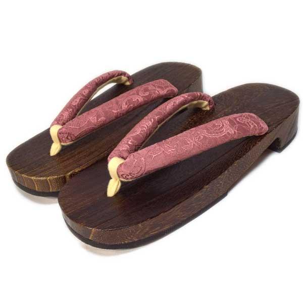 下駄 桐 LLサイズ 26.5cm 大きいサイズ 浴衣 織柄鼻緒 茶台 茶 女性 レディース 大人 ...