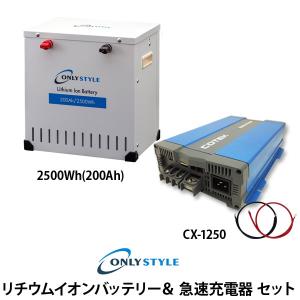 [旧型]リチウムイオンバッテリー2500Wh(200AH)＆急速充電器セット｜only-style