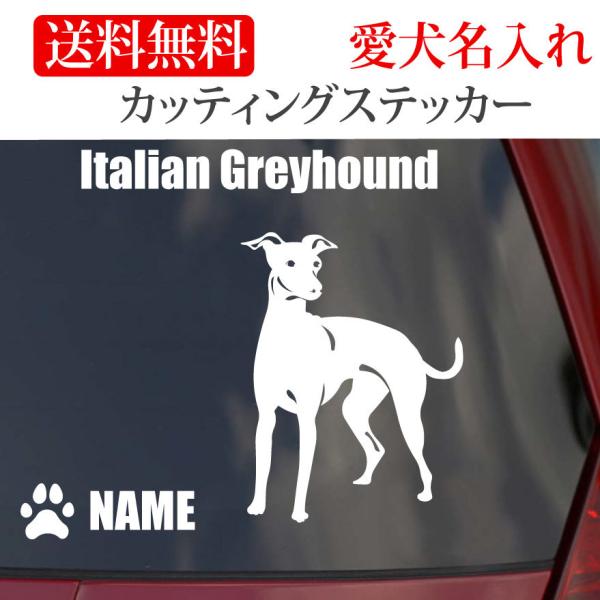イタリアングレイハウンド ステッカー イタグレ カッティングステッカー 車 名入り