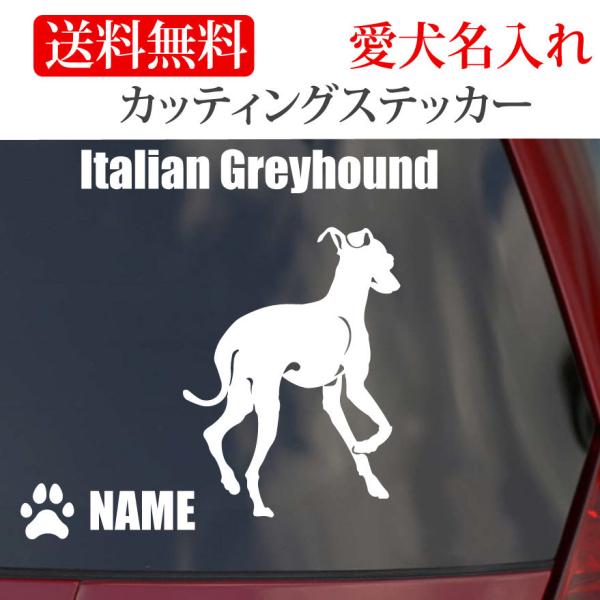 イタリアングレイハウンド ステッカー イタグレ カッティングステッカー 車 名入り