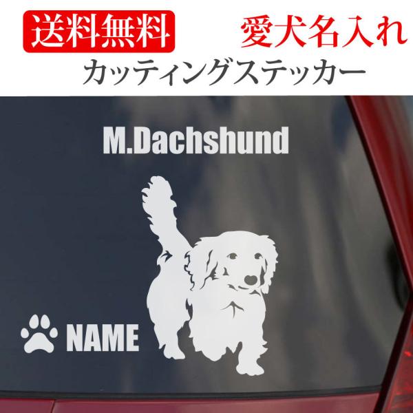 ミニチュアダックス ステッカー ダックスフンド カッティングステッカー 車 名入り