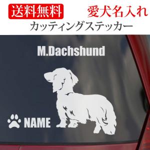 ミニチュアダックス ステッカー ダックスフンド カッティングステッカー 車 名入り｜Onlyわん 犬種別ステッカー