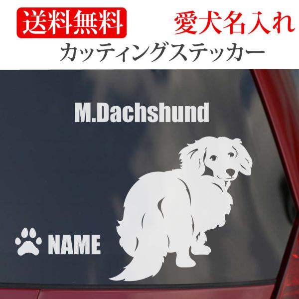 ミニチュアダックス ステッカー ダックスフンド カッティングステッカー 車 名入り