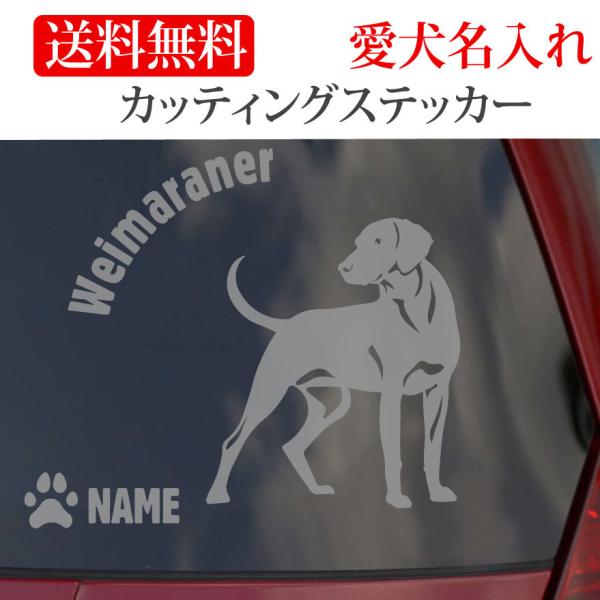 ワイマラナー ステッカー カッティングステッカー 円形文字 車 名入り
