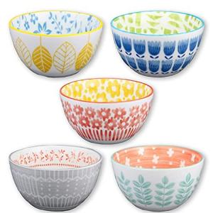 美濃焼 北欧フラワーボウル 5柄セット 食器 [ ボタニカル/花/日本製 / 径12.5cm ］ ボウル 鉢 丼 食器