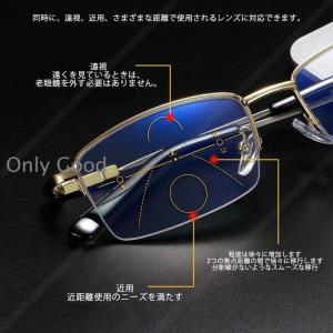 2023新品 老眼鏡 累進多焦点 アンチブルー...の詳細画像1