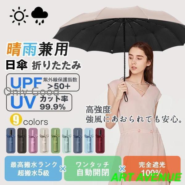 日傘 折りたたみ傘 逆さ傘 完全遮光 8本骨 晴雨兼用 uvカット 自動開閉 レディース メンズ 折...
