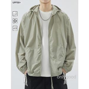 日焼け止め服 紫外線対策 夏用 メンズ 薄手 軽量 パーカー 長袖 UV対策 ジャケット 通勤  立...