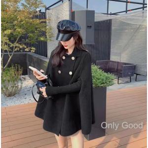 くるり　ポンチョジャケット　ケープ　ピンストライプ　ショールカラー　ウール ケープ コート JAPAN MODE グレンチェック グレー ファー ポンチョ 冬