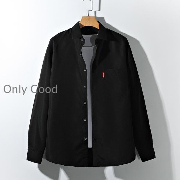 シャツ メンズ 長袖 ストレッチ 開襟シャツ カジュアル オックスフォードシャツ ビジネス ボタンダ...