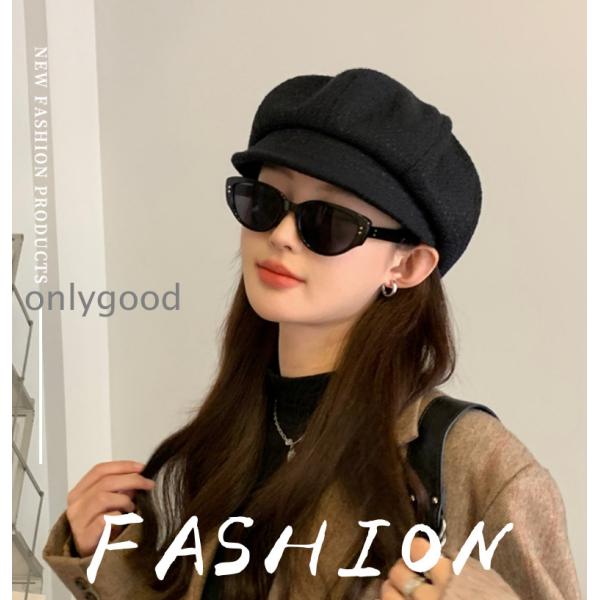 ニット キャスケット レディース つば付き キャップ 小顔効果 大きいサイズ 帽子 秋冬 冬用 ゆっ...