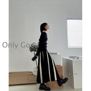 ロングスカート レディース ニットスカート 春...の詳細画像2