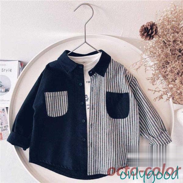 ブラウス キッズ 長袖 秋 韓国子供服 男の子 トップス 綿 子供服 ベビー服 男児 シンプル カジ...