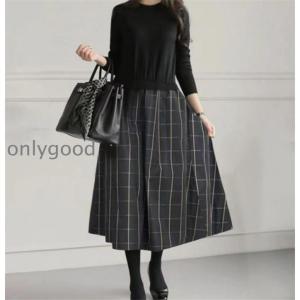 ワンピース ロングワンピース サロペット レディース 胸ギャザー 秋冬