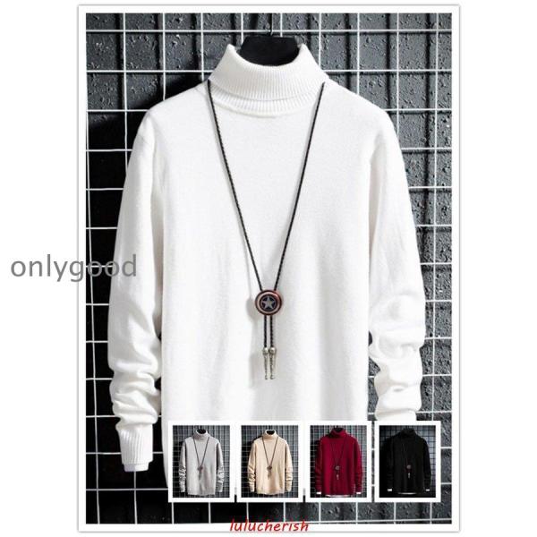 タートルネック ニット メンズ タートルニット セーター ハイネック 長袖 無地 タイト トップス ...