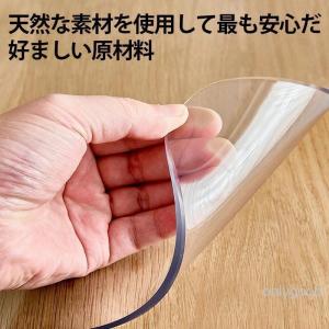 テーブルマット 円形 透明 PVC製 デスクマ...の詳細画像2